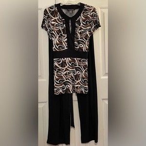Perceptions New York 2 Piece Geometric Print Pant Set